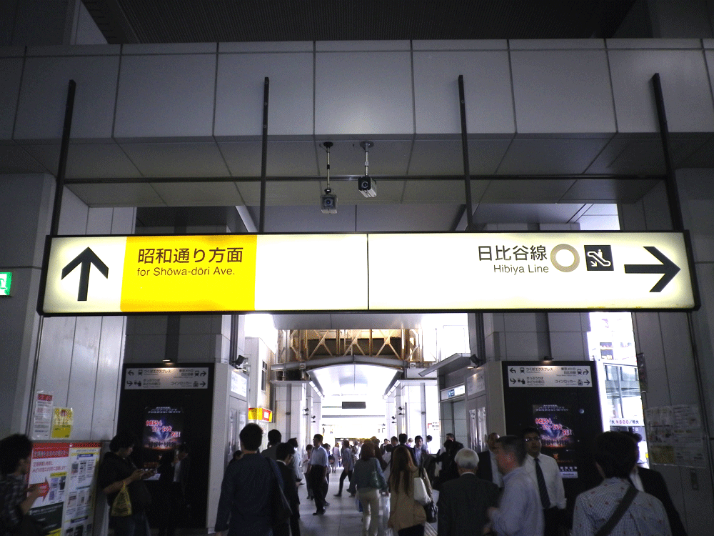 秋葉原駅昭和通り口改札を出た直後の風景。